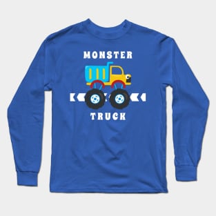 Vector illustration of monster truck with cartoon style Long Sleeve T-Shirt